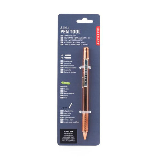Kikkerland 3 In 1 Pen Multi Tool Copper