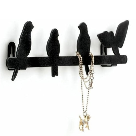 Kikkerland  Jewelry Holder Wall Bird Is The Word Black
