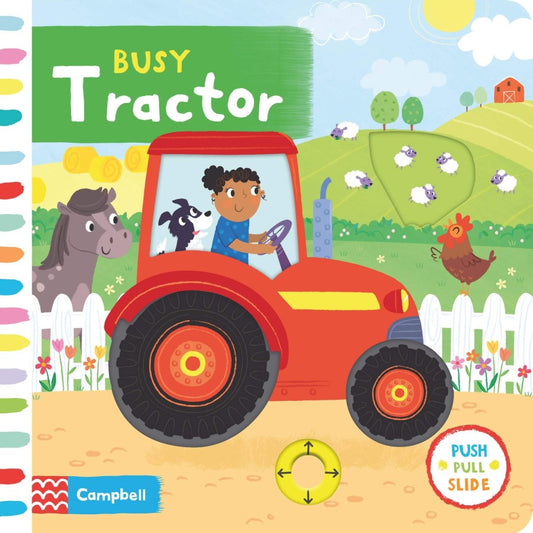 Push Pull Slide: Busy Tractor