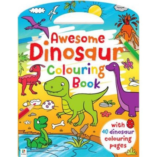Aweseome Dinosaur Colouring Book With Handle